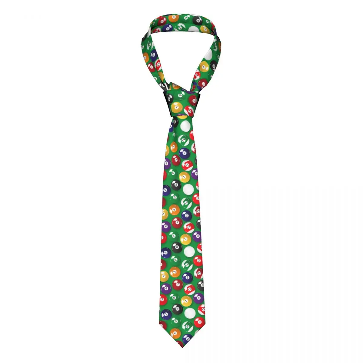 Set Of Color Billiards Balls Necktie Unisex Polyester 8 cm Neck Ties for Men Fashion Narrow Shirt Accessories