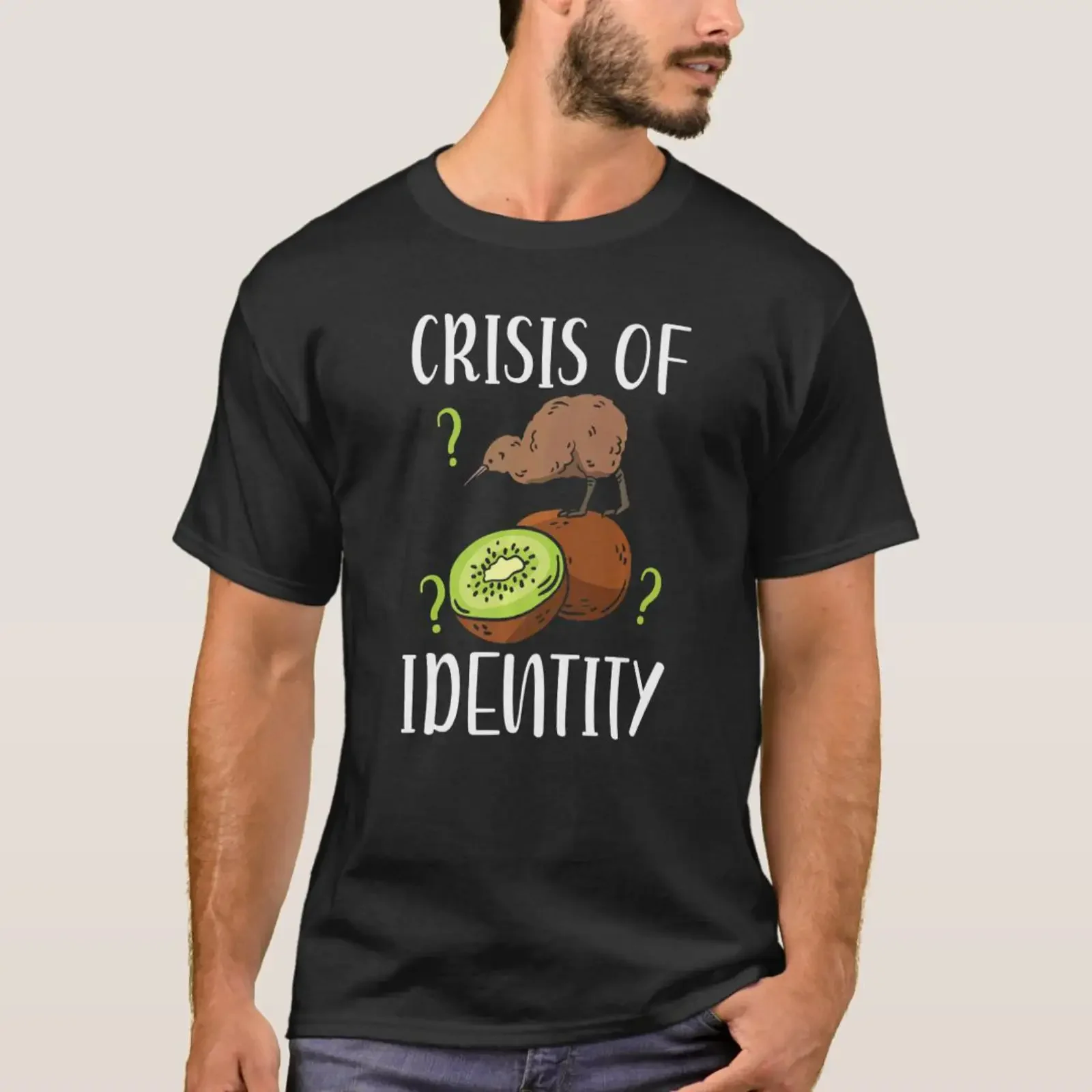 Crisis Of Identity New Zealand Kiwi Bird T Shirt vintage Washed Breathable Slightly Unisex homme streetwear Casual Stylish