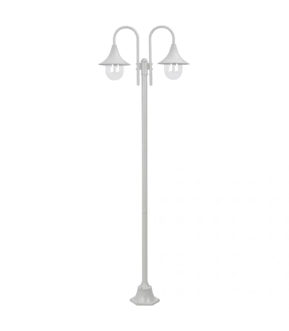 Outdoor lighting Garden street light with 2 lights aluminum White E27 220 cm