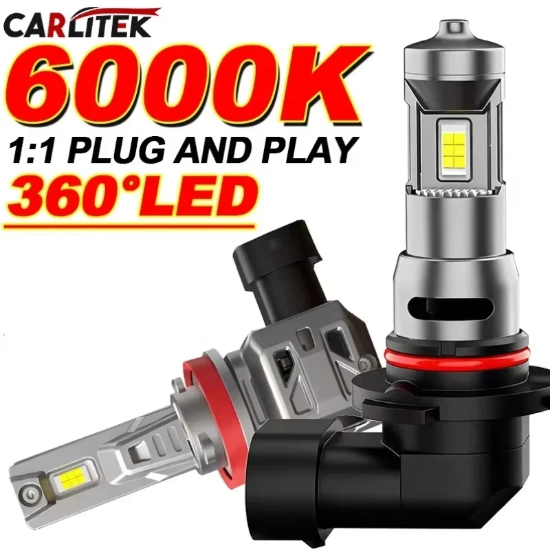 Faros LED Canbus 9005 HB3 9006 HB4 de 30000LM, Lámpara LED HB3 HB4 7035 CSP, Bombillas para Faros de Coche de 40W con Ventilador Turbo, 6500K, 12V, Inalámbricos