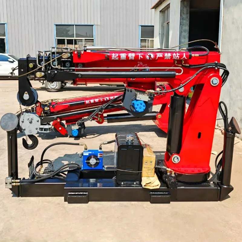 Bestselling 1-6 Ton Truck Mounted Crane Hydraulic Knuckle Boom Pickup Folding Crane Light Construction