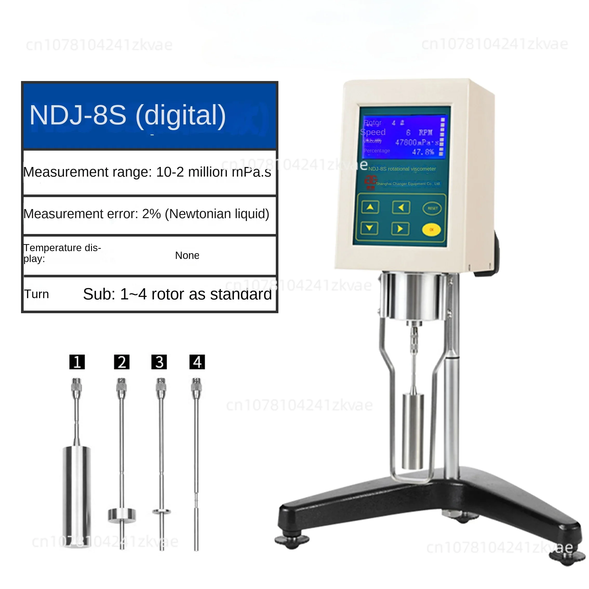 

Viscometer NDJ-8S Rotational Laboratory Digital Viscometer Viscosity Meter