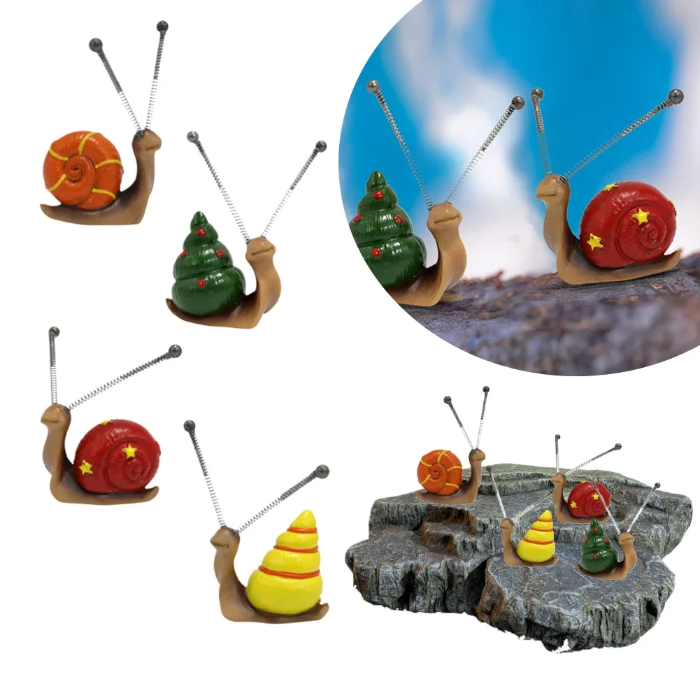 Cute Resin Snails Fairy Garden Supplies Animal Figures Miniature Snail Figurines for Plant Pots Bonsai Craft Home Decor