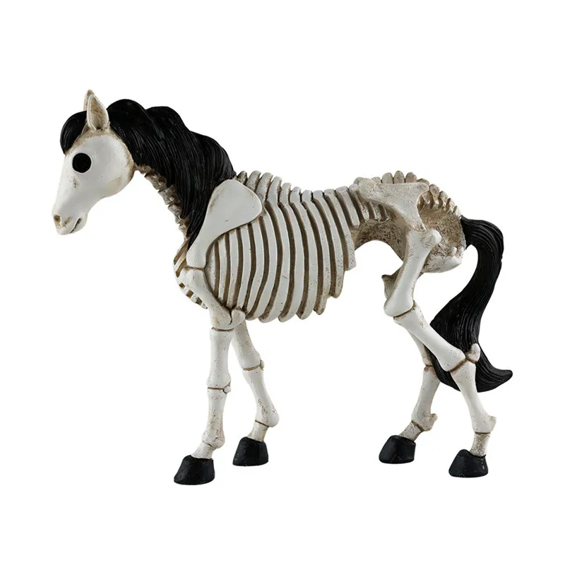 

Simulation resin skeleton horse ornaments creative Halloween horse skeleton decoration gift