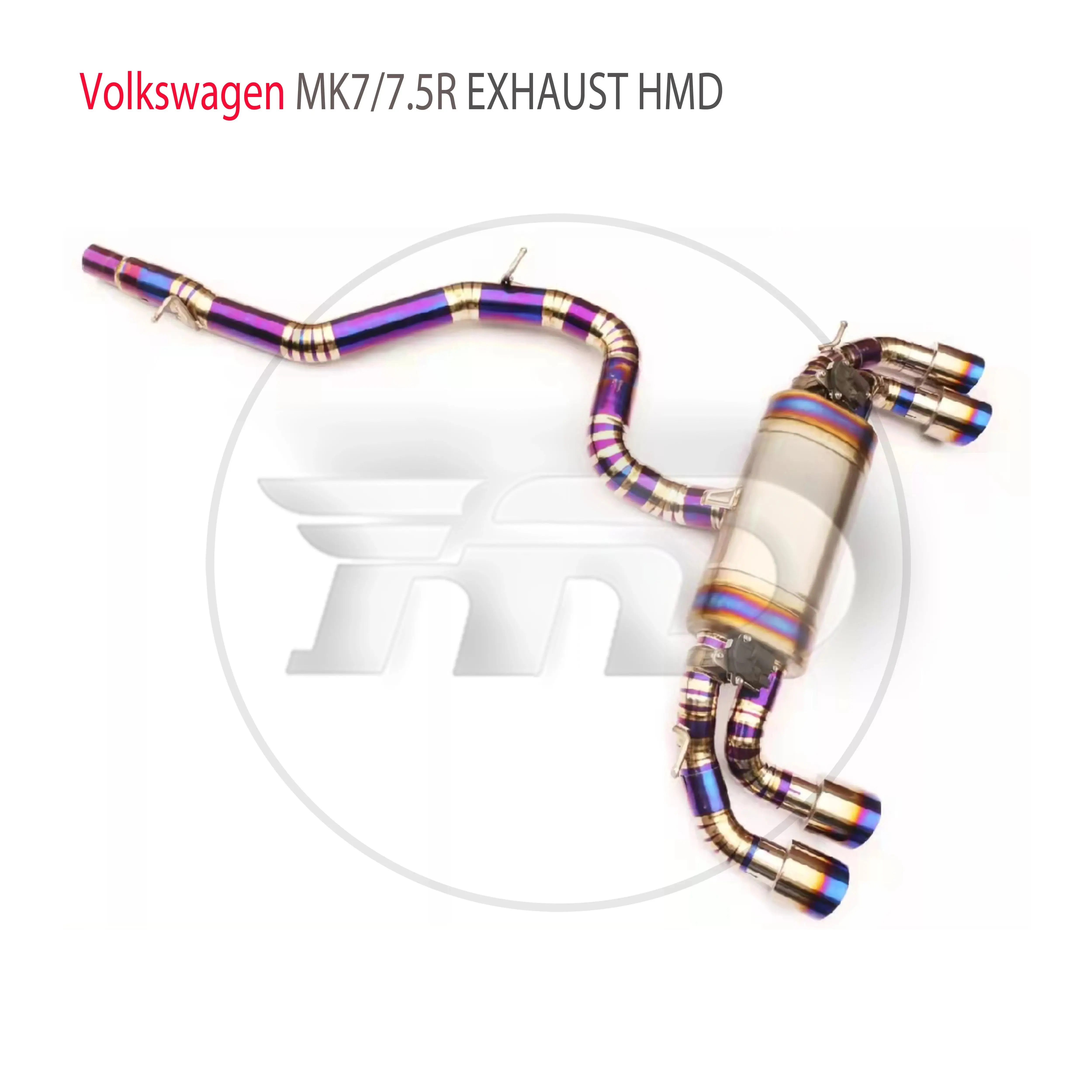 HMD Titanium Alloy Exhaust System Valve Catbak for Volkswagen Golf MK7R MK7.5R Car Accessories Auto Replacement Parts