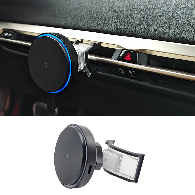 Für BMW IX 2026 2025 2024 2023 2022 Auto Center Konsole AC Vents Telefon Halter Magnetische Drahtlose Ladegerät Stehen trim Zubehör