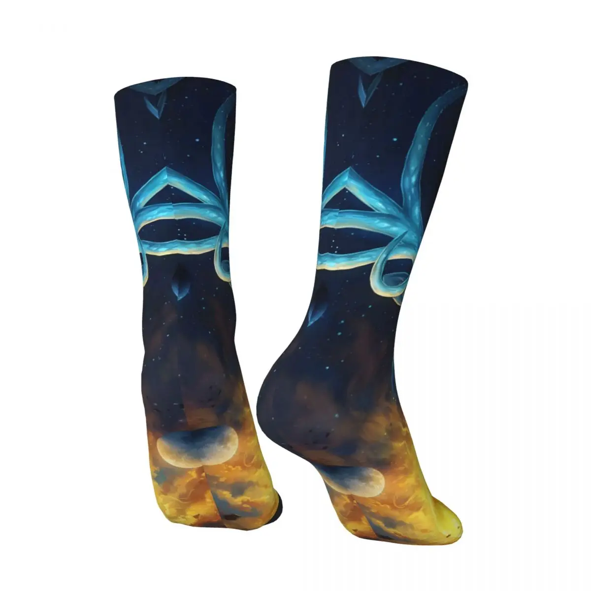 Hip Hop Vintage Deer Space Sun Planet Crazy Men's compression Socks Unisex Space Galaxy Wolf Street Style Seamless Crew Sock