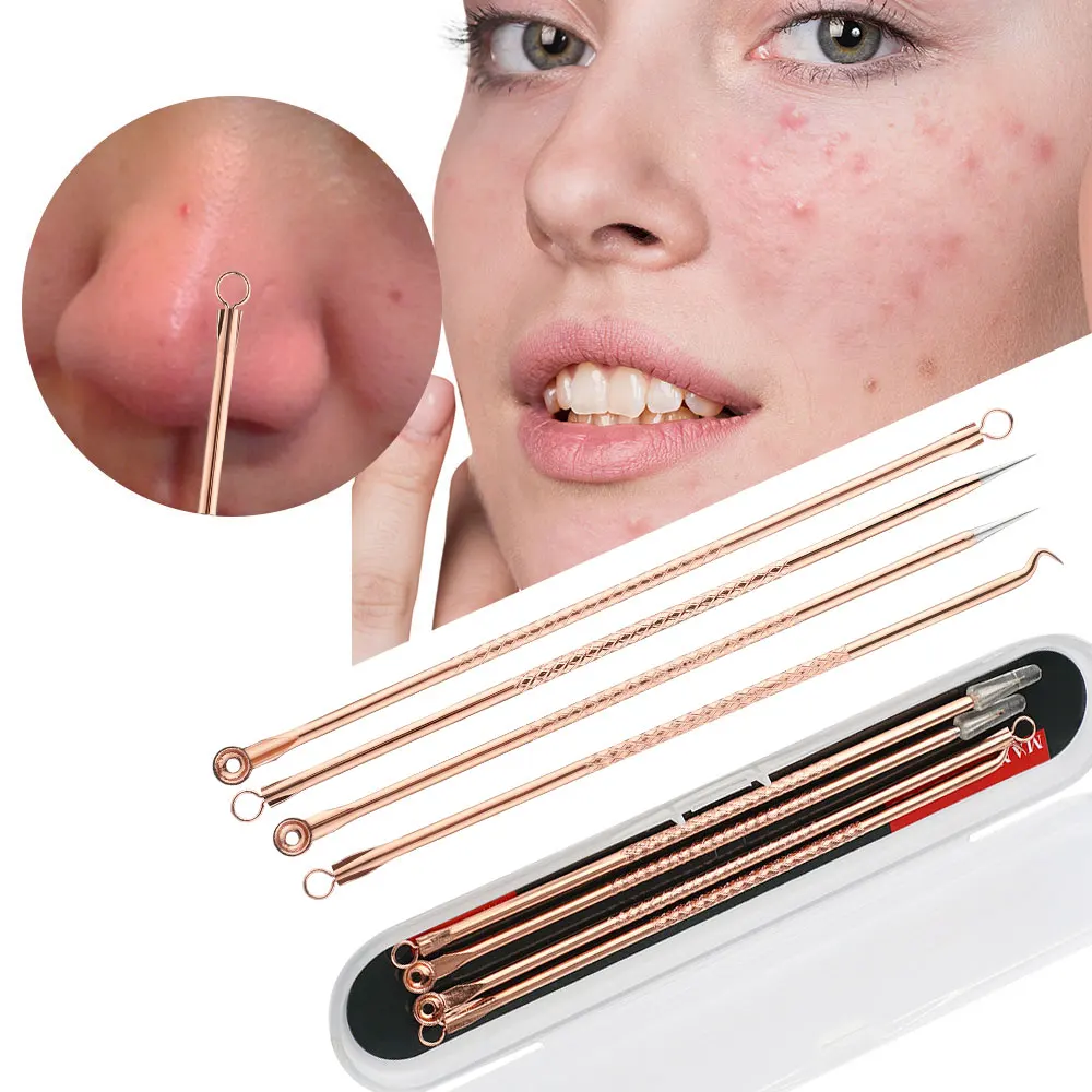 جهاز إزالة الرؤوس السوداء بالضغط الساخن، جهاز تجميل المسام، مزيل الجلد الميت، 3 مستويات و4 رؤوس شفط قابلة للاستبدال بمنفذ USB