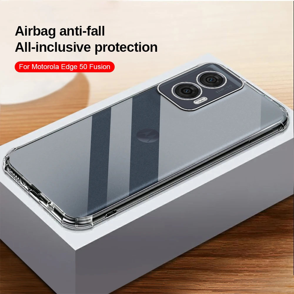 TPU Silicone Soft Protector Cover Case For Motorola Edge 50 Fusion Transparent Airbag Anti-fall Shell Edge50 Fusion 50Fusion