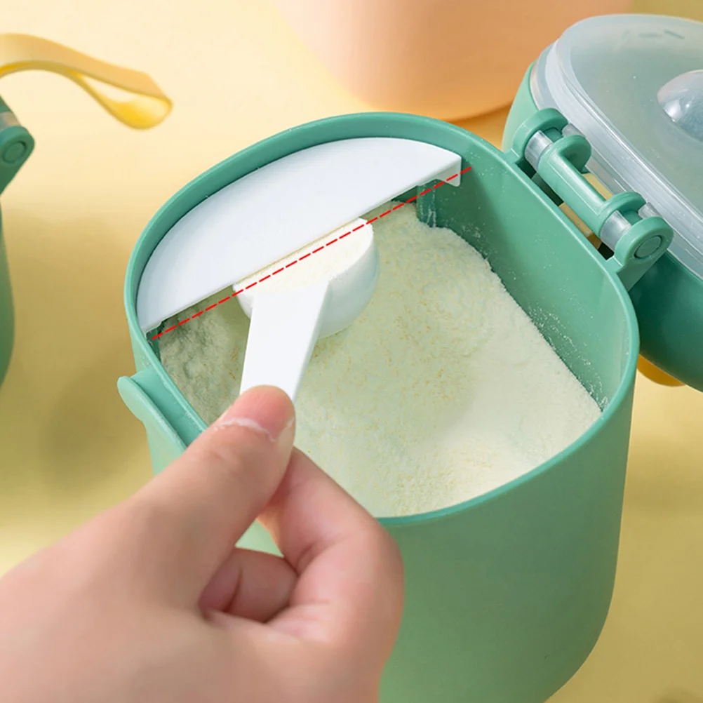 Dispensador de dulces, caja de leche en polvo, contenedor de comida de viaje, sello para bebé, soporte de fórmula verde