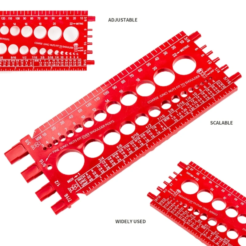 Durable Screw Nut Drill Bit Thread PitchsGauge Checker Inch Standard and Metric Imperials Tool Ruler Measuring Tool