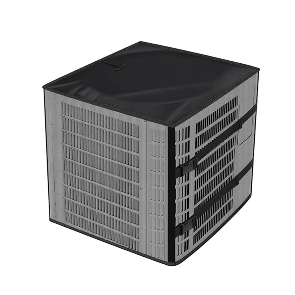 Air Conditioner Protective Cover with Ventilated Mesh for base and Removable Waterproof Upper Section for Dust Rain and UV
