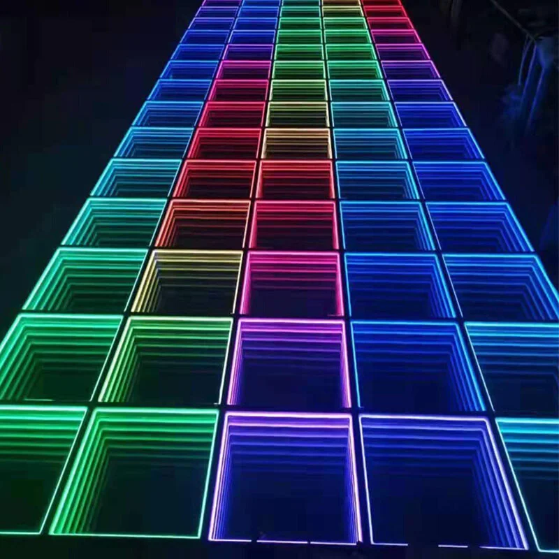 

sv-Factory Custom IP67 Waterproof Outdoor Infinity LED Dancing Floor Tiles for Night Club Disco Decoration！