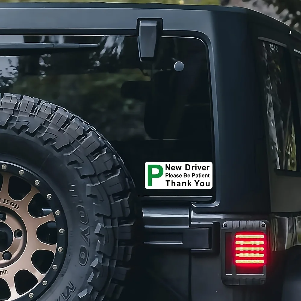 New Driver Sticker 2PCS 8x3 Inch Keep Distance Be Patient Car Window Vinyl Decal PVC Vehicle Safety Decor Warning Sign