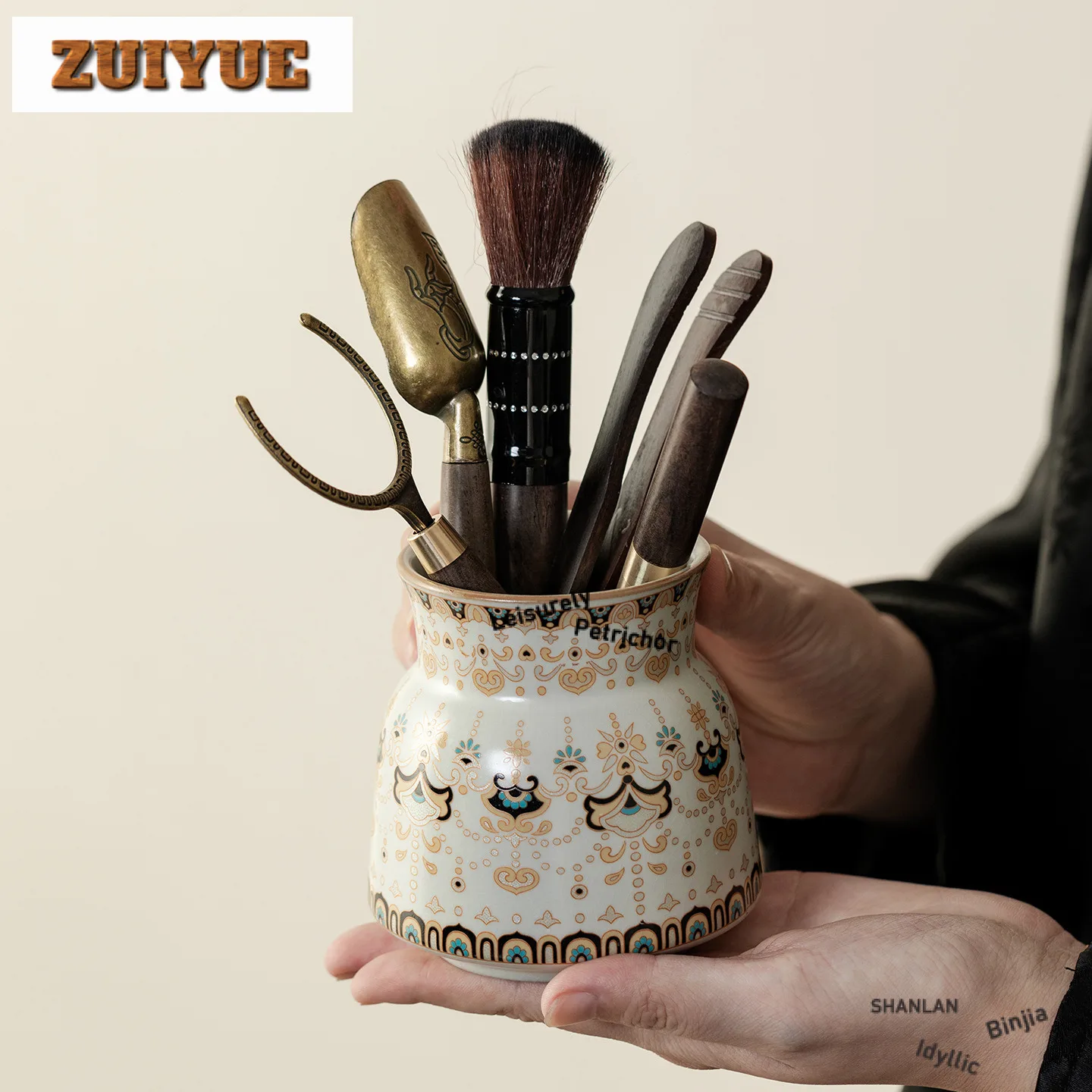 الخشب الصلب رو فرن مطعمة الصقيل دونهوانغ الشاي ستة السادة الجمالية الشاي أداة مجموعة أدوات الشاي مجموعة خدمات الشاي #1