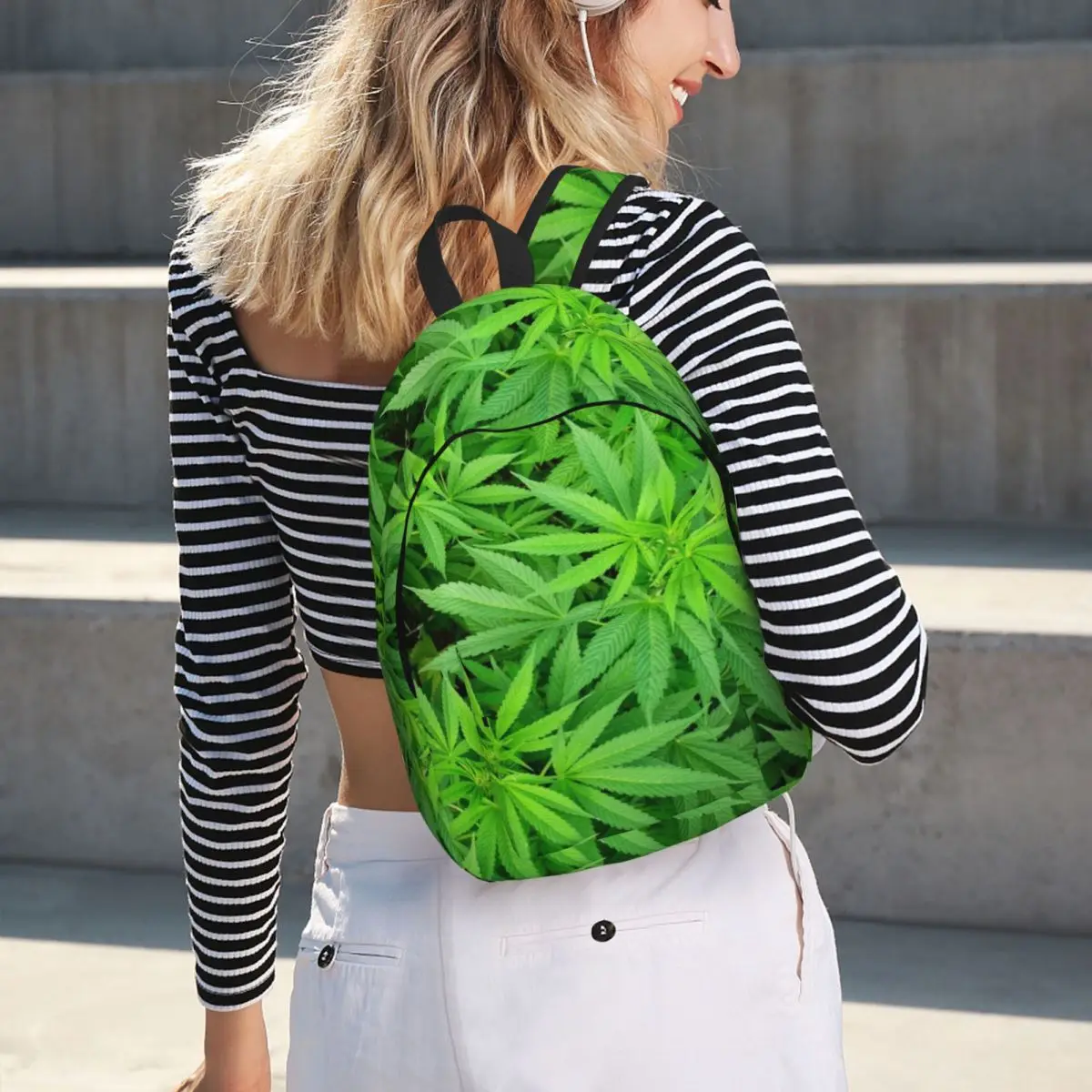 Marijuana Cannabis Weed Pot Plants Backpack Hot Sale Daypack Large Capacity BookBag School Bag Shoulder Bags for Men Women