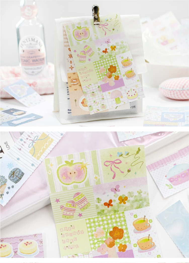 Journal GO 50 Stück Ästhetische Traumgarten-Aufkleber für Karten, Tagebuch-Dekoration, Scrapbooking, DIY-Landschaftsmaterialien, Abziehbilder – Detail 16