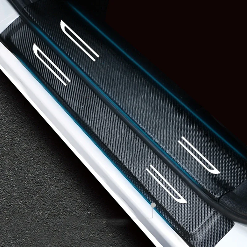 Lsrtw2017 Fiber Leather Car Sill Sticker Threshold Mat for Mitsubishi Eclipse Cross 2018 2019 2020 Accessories Auto Protector