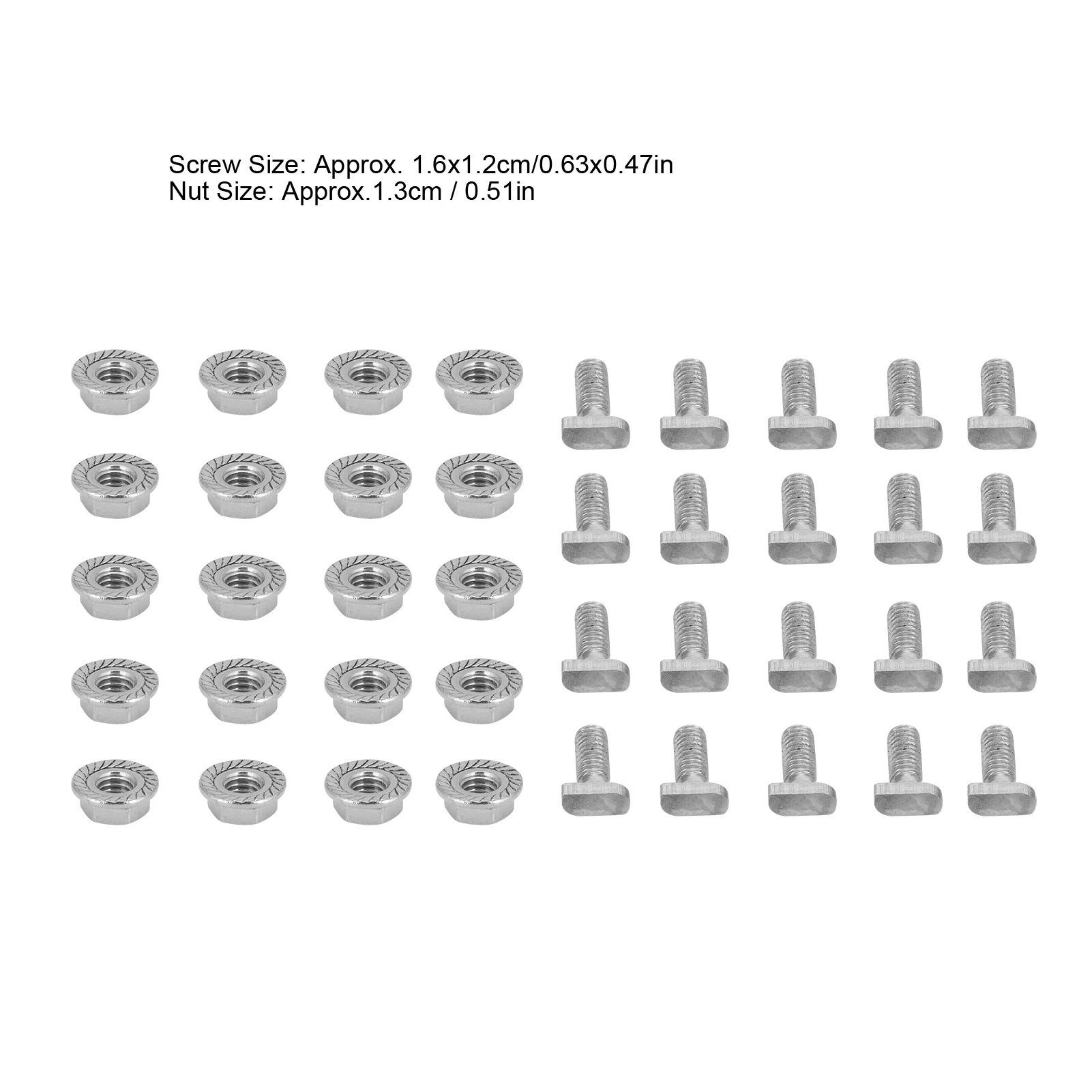 20 Set 304 Stainless Steel M6 Screws With Flange Nut Fasteners Hardware Greenhouse Supplies