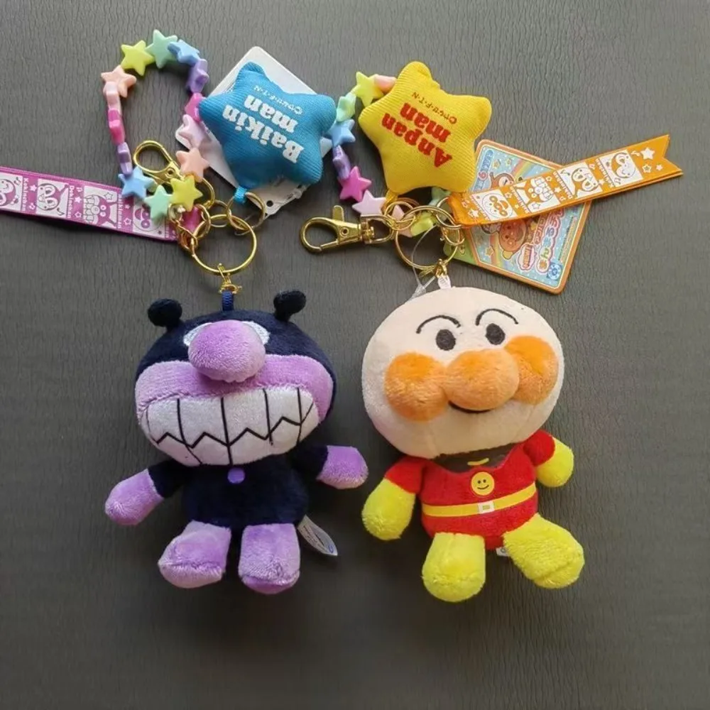 

Cartoon Anpanman ‌Baikinman Plush Toy Keychain Star Hanging Chain School Bag Decoration Same Style Birthday Gift for Couples
