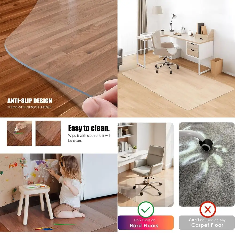 

Large Transparent Hardwood Floor Mat, 46 x 72 Office & Home Protection Mat for Wood/Tile Floors