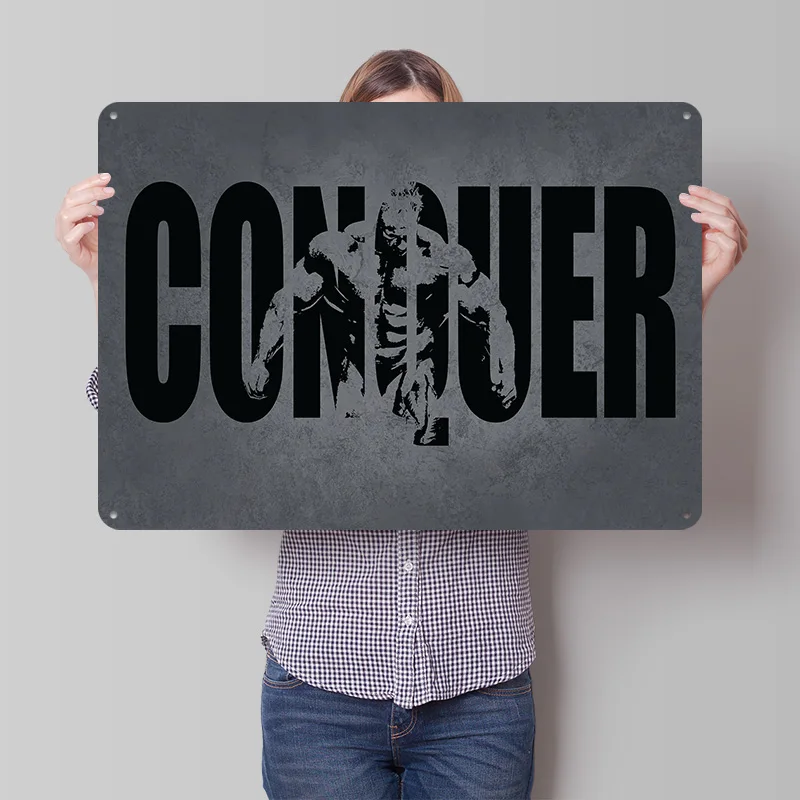 CONQUER Jay Cutler Affiche texturée imprimée en 3D, Art mural personnalisé, Panneaux métalliques rétro pour la décoration de chambre