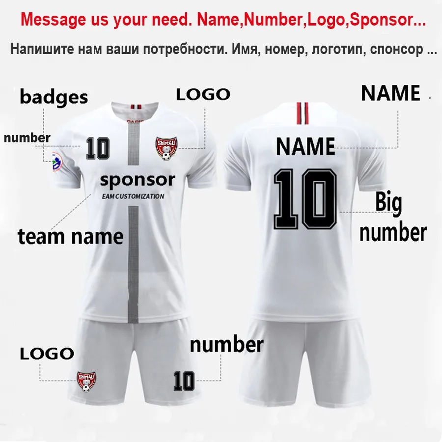 Long Sleeve T-shirts Shorts Soccer Jersey Suit for Men Personalized Custom Football Uniform Male Breathable Sports Clothing 2023