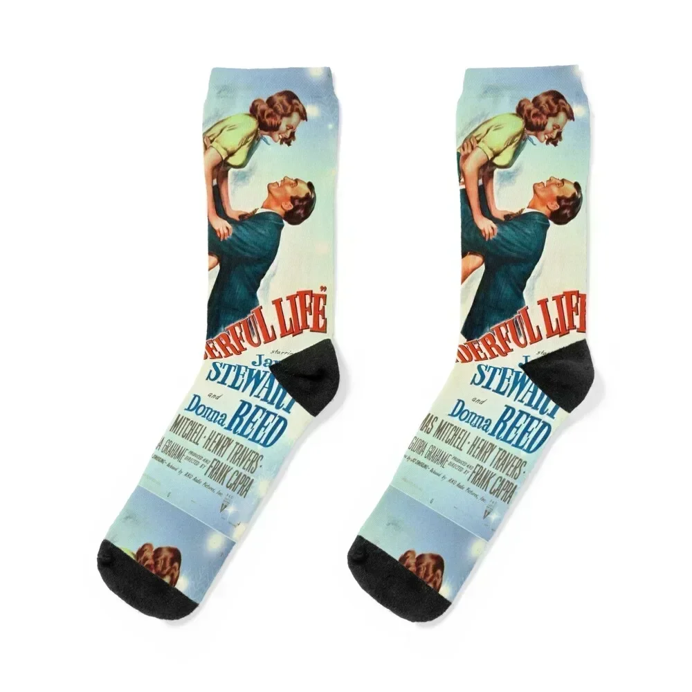

It’s a Wonderful Life / Snowflake Poster Socks Stockings man Stockings compression hockey moving stockings Boy Socks Women's