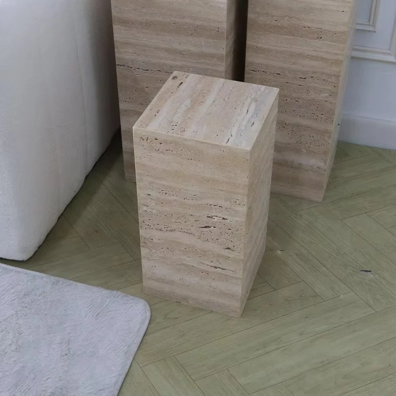 Customized Modern Movable Roman Travertine Plinth High Quality Stone Pedestal Column Stand for Luxury Hotels and Mansions