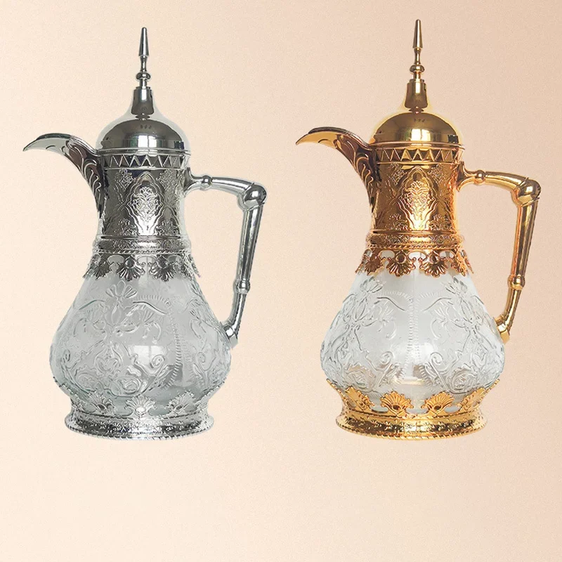 1600ML Arabic Water Pot Juice Beverage Coffee Pot Tea Jug With Lid Large Capacity Glass Water Kettle Teapot Drinkware - view 6