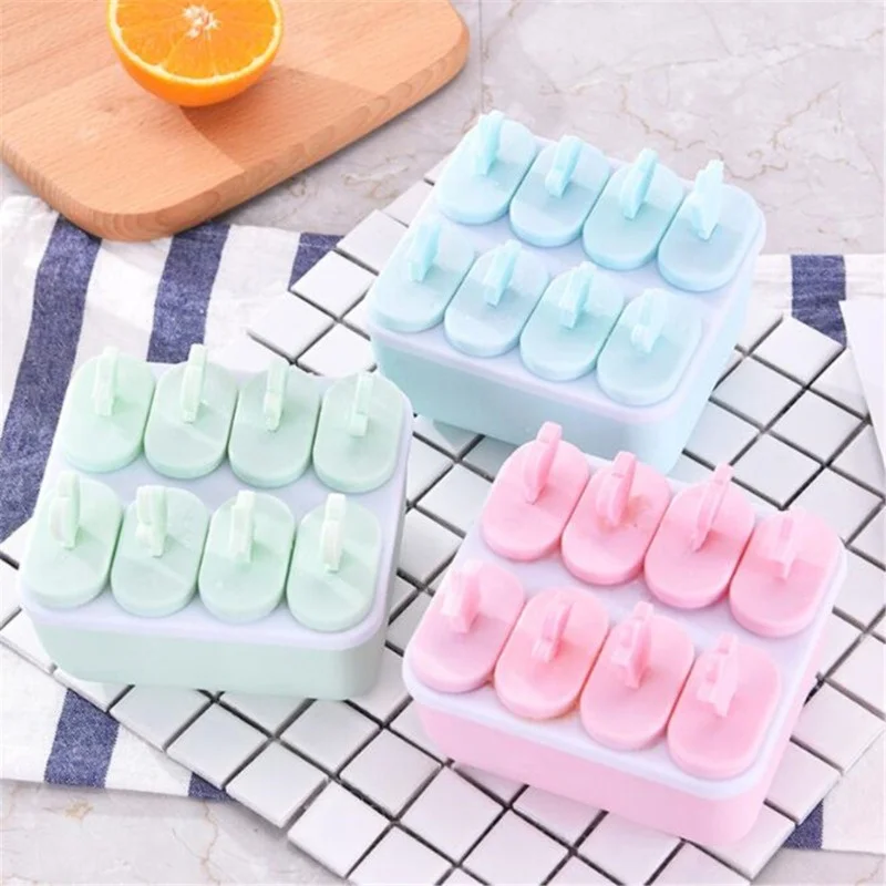 6/8 Cells Ice Cream Mold Reusable Popsicle Maker DIY Fruit Juice Milk Ice Cream Tool Ice Pop Maker Mould Ice Tray Kitchen Tool