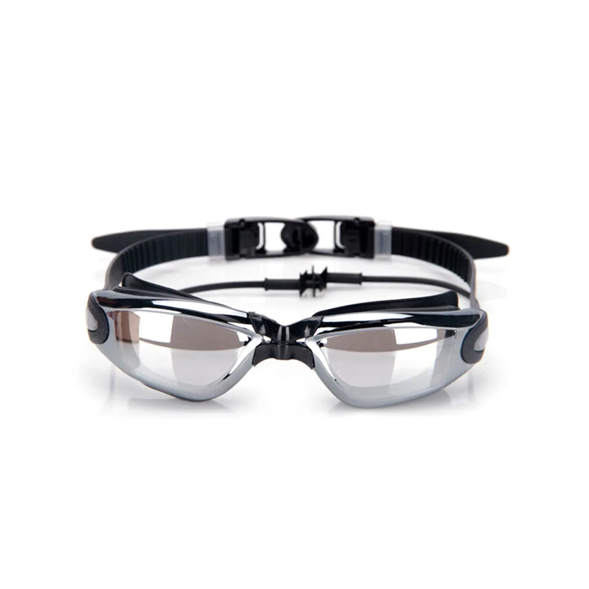 

Набор для плавания для взрослых: черные очки с защитой от запотевания и УФ-излучения, зажим для носа, беруши, спортивные герметичные очки для плавания