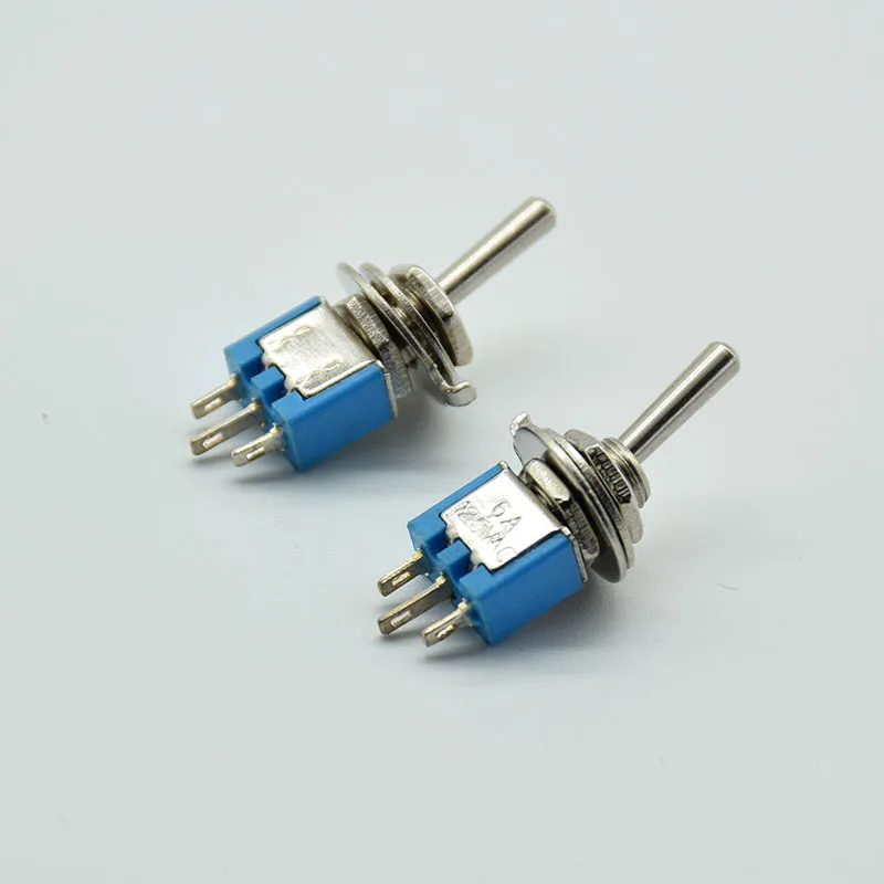 10 Stück 3-poliger 2-Positionen-Mikroschalter SMTS 102 6A 125V AC Kippschalter