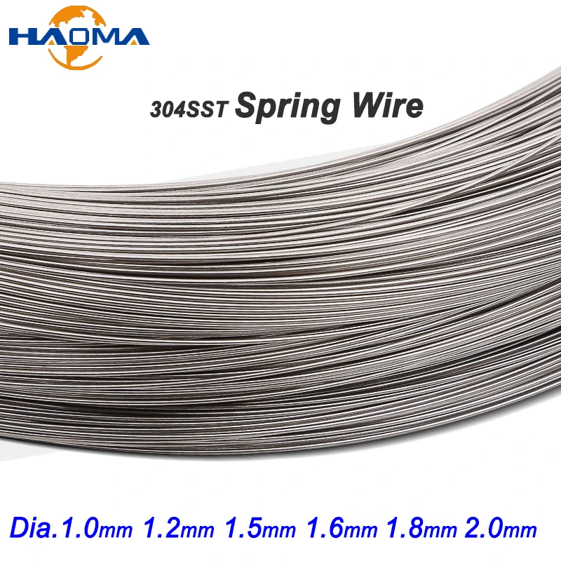 304 Stainless Steel Spring Wire Dia.1.0mm 1.2mm 1.5mm 1.6mm 1.8mm 2.0mm Spring hard Steel Wire Length 1M 3M 5M 10M