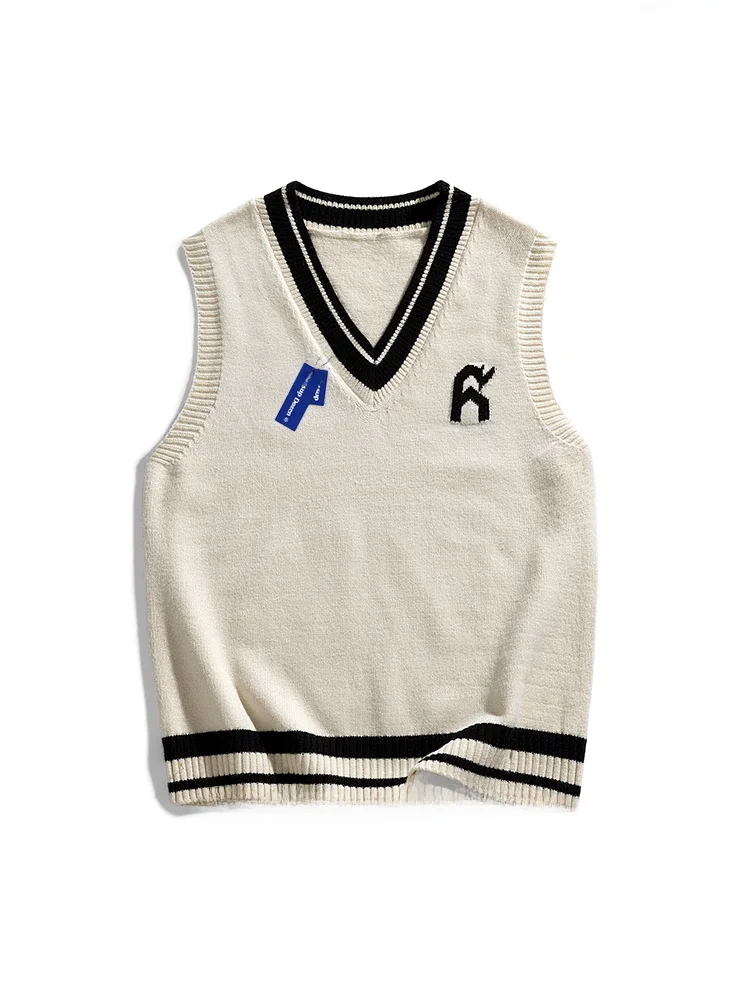 

Мужской вязаный жилет Wassup Dozen Laid-ba College Sle V-ne свободного кроя: повседневный, молодежный, энергичный, модный