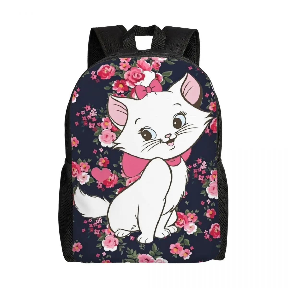 

Custom 3D Printing Love Marie Cat Backpack for Boys Girls Flower School College Travel Bag Men Women Bookbag Fits 15 Inch Laptop
