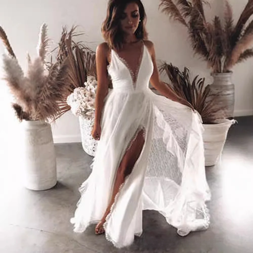 Ele Lace Off-oulder Maxi Dr WiOL New Sle Spring Faion High Waist ort Sve Long Dr للنساء