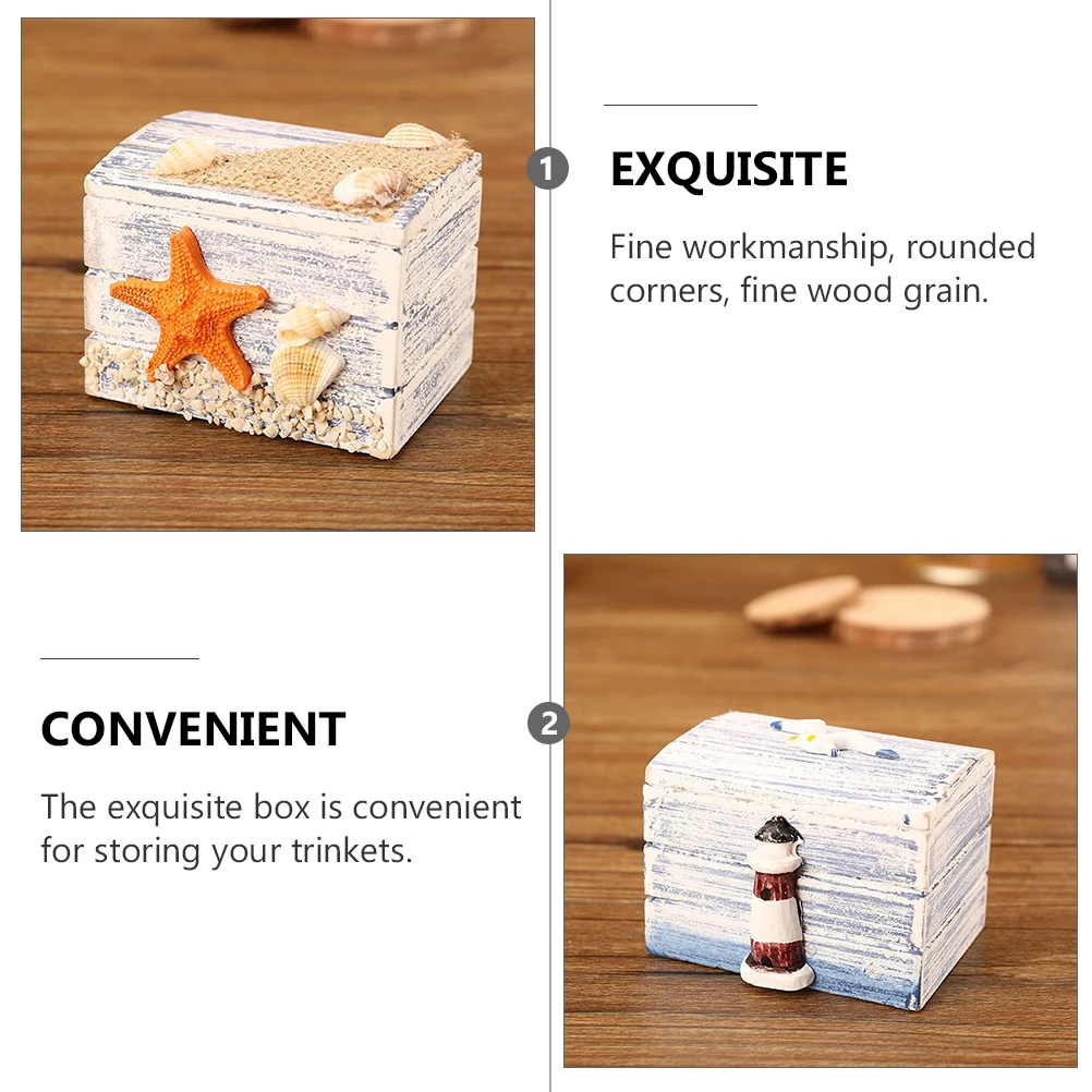 

2pcs Wooden Jewelry Storage Boxes Mediterranean Style Vintage Gift Candy Boxes Desktop Organizers Handmade Eco-Friendly Trinket