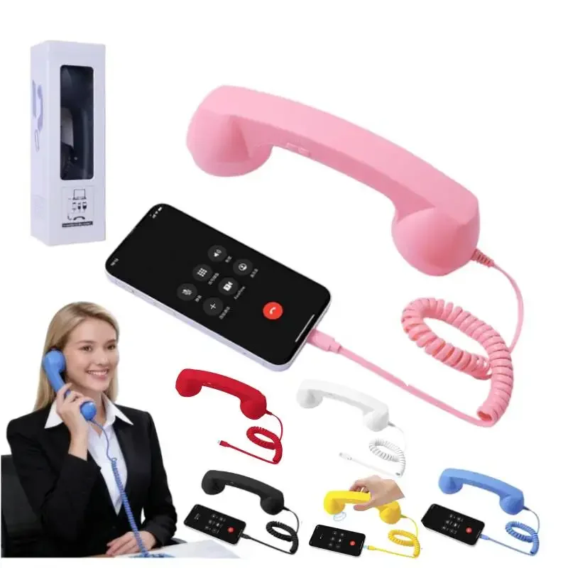 

2026 Retro Phone Handset for IPhone&Android, Type-C/Wireless Bluetooth Old Fashioned Telephone Receiver
