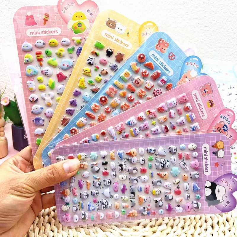 

3D Mini Puffy Stickers Cartoon Animal Thick Soft Sponge Foam Cute Panda Cat Kids DIY Crafts Reward Decorative Stickers