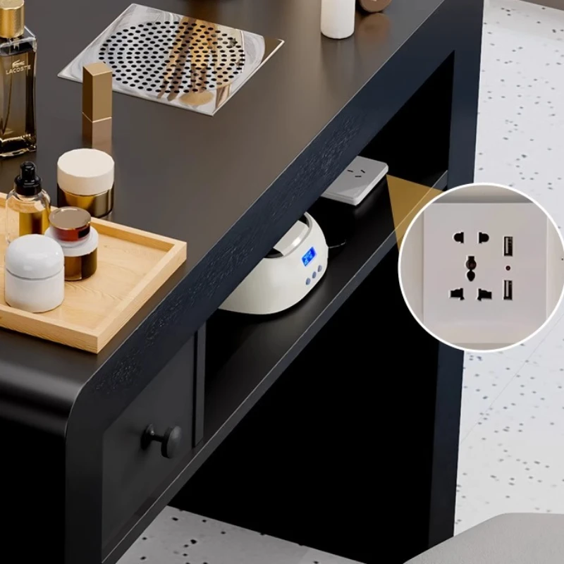 High Quality Nail Table Luxury Cream Wind Aesthetic Accessories Makeup Art Manicure Table Salon Designer Nageltisch Furniture