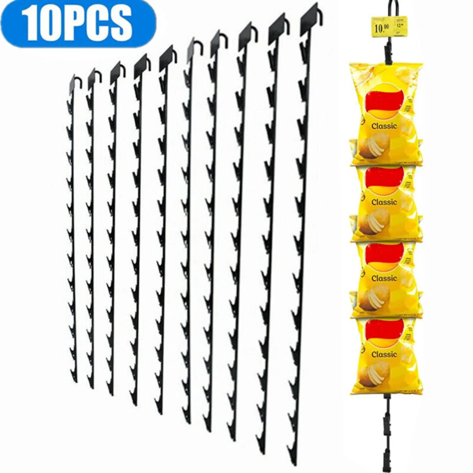 10 pieces retail store snack clip hanging product strip display hanger