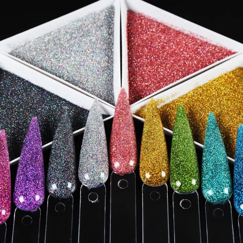 50g Shiny Red Holographic Nail Art Glitter Powder Laser Reflective Manicure Accessories