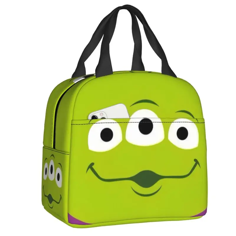 Custom Toy Story Aliens Meme Insulated Lunch Box Women Portable Thermal Cooler Lunch Bag Work Food Picnic Container Tote Bags