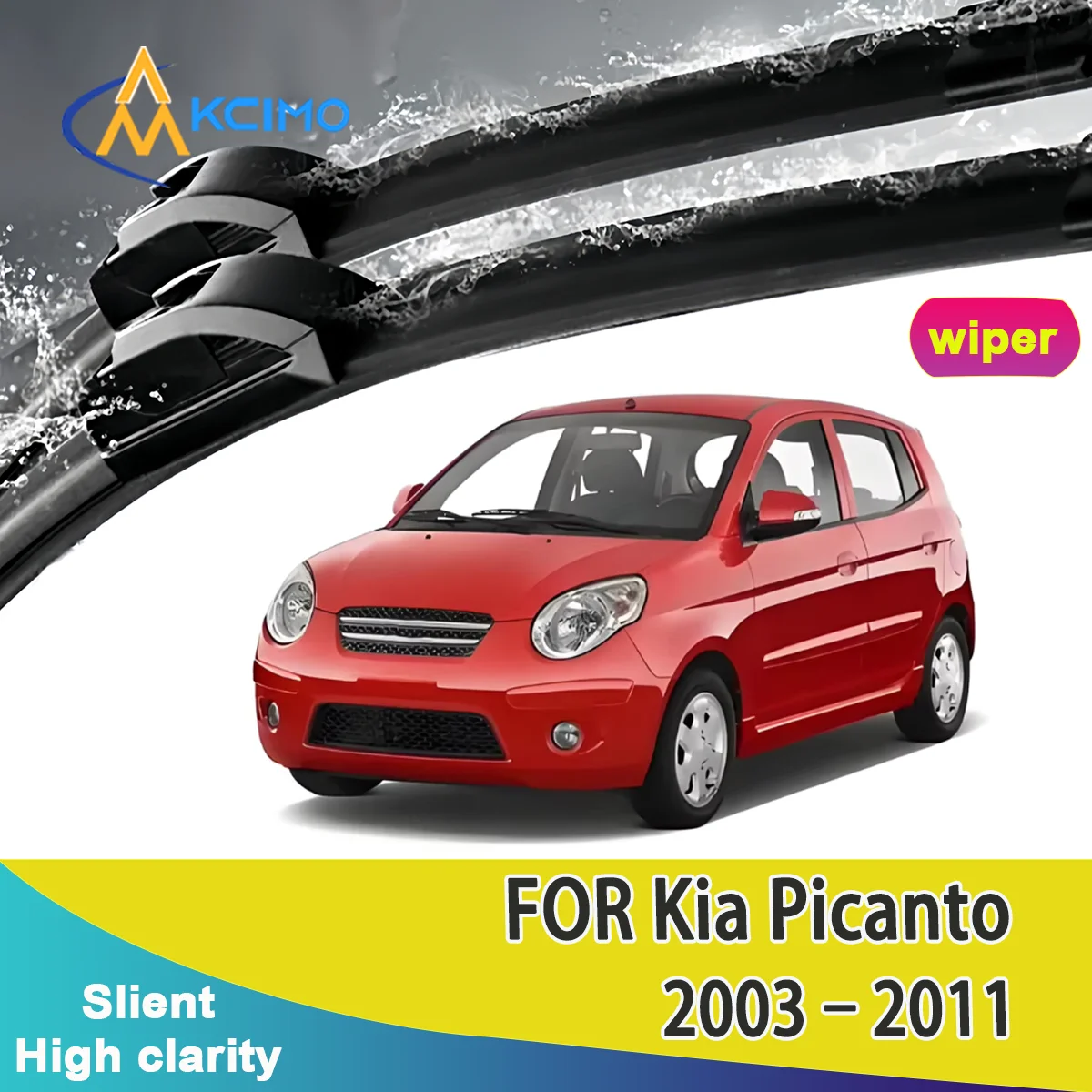 

KCIMO 2PCS New Wiper Blades for Kia Picanto SA 2003-2011 Kia Morning Kia Picanto Morning Kia Euro Star (Taiwan) Kia Eko Taxi