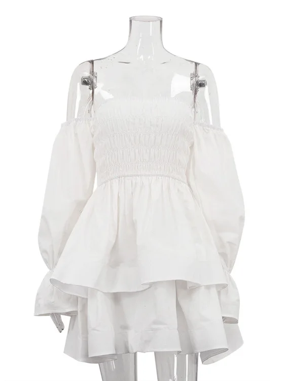 فانوس عالي الخصر مثير Sve One oulder Dr Women's Faion Par Dr Girl's Polyester Long Sve ثوب للولائم