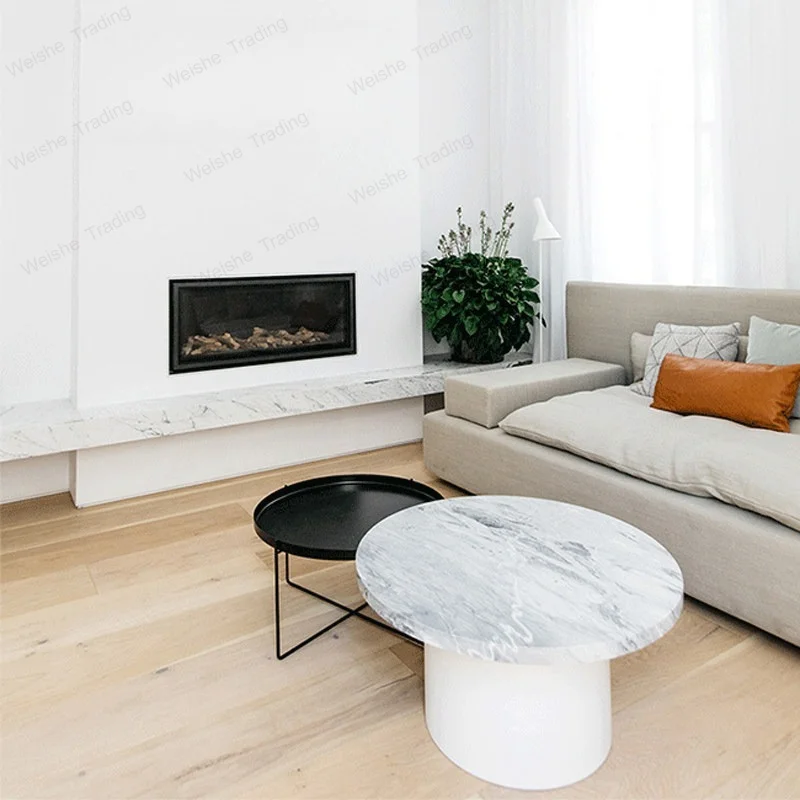 Designer furniture, enoki mushroom edges, marble corners