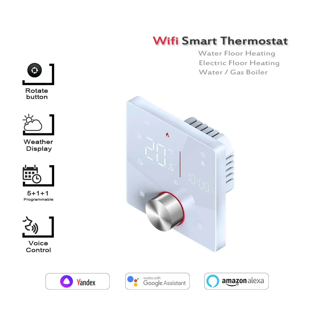 Thermoregulator for warm floor GA/GB/GC for Water Heating/ Electric Heating/ Gas Boiler Heating，tuya wifi Programming thermostat