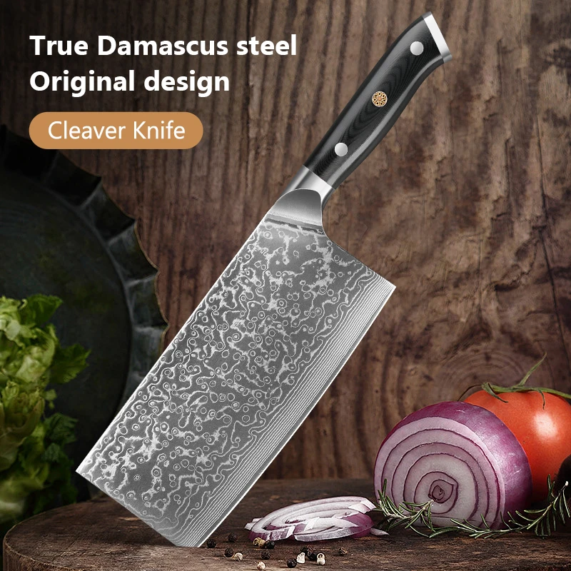

7.5 inch Cleaver Knife 67 Layer Damascus Chinese Vegetable Knife Premium Kitchen Professional Chef Knife Kitchen Cooking Tools