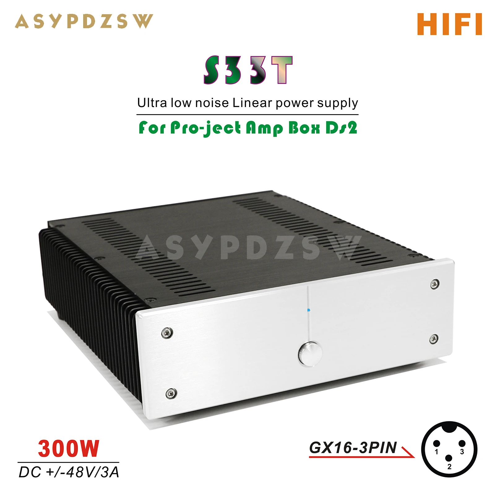 ASYPDZSW S33T HIFI Ultra low noise Linear power supply For Pro-ject Amp Box DS2 300W LPS DC +/-48V/3A